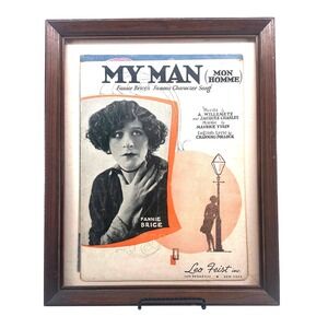 My Man Mon Homme Fannie Brice Character Song Sheet Music Leo‎ Feist 1921 Framed